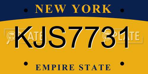 KJS7731 New York License Plate