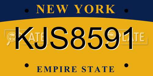 KJS8591 New York License Plate