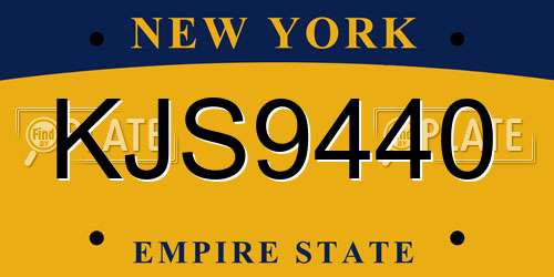 KJS9440 New York License Plate