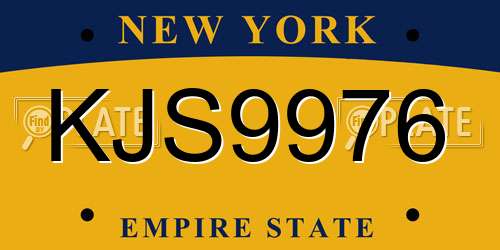 KJS9976 New York License Plate