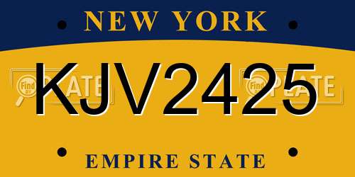 KJV2425 New York License Plate