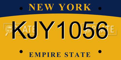 KJY1056 New York License Plate