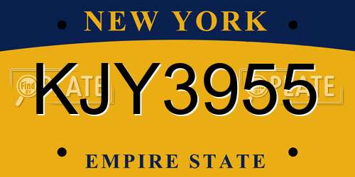 KJY3955 New York License Plate