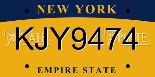 KJY9474 New York License Plate