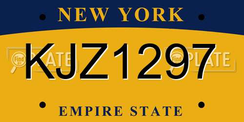 KJZ1297 New York License Plate