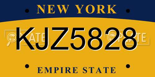 KJZ5828 New York License Plate