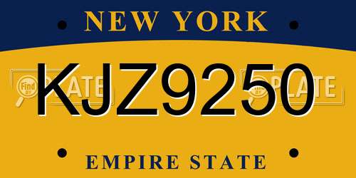 KJZ9250 New York License Plate