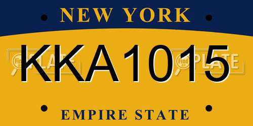 KKA1015 New York License Plate