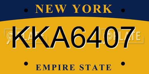 KKA6407 New York License Plate