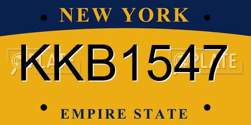 KKB1547 New York License Plate