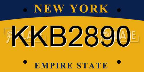 KKB2890 New York License Plate