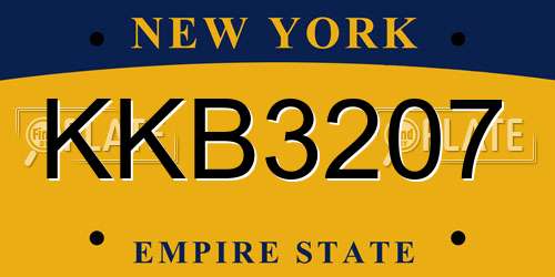 KKB3207 New York License Plate
