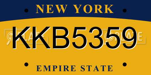 KKB5359 New York License Plate