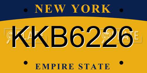 KKB6226 New York License Plate
