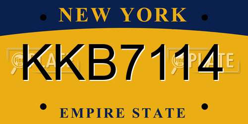 KKB7114 New York License Plate