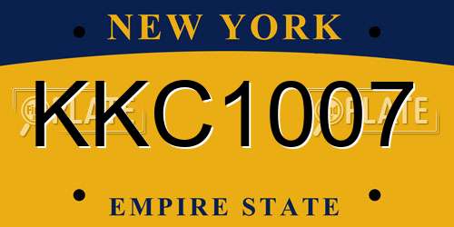 KKC1007 New York License Plate