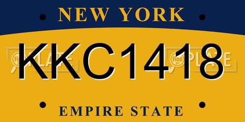 KKC1418 New York License Plate