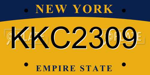 KKC2309 New York License Plate