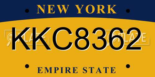 KKC8362 New York License Plate