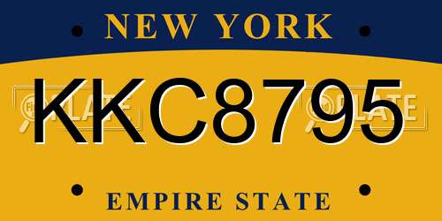 KKC8795 New York License Plate