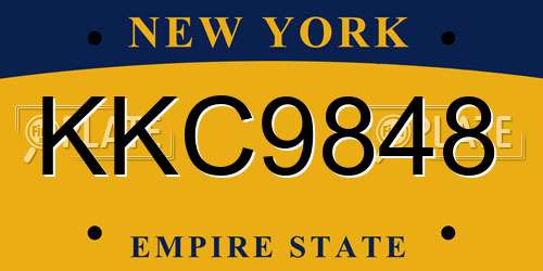 KKC9848 New York License Plate