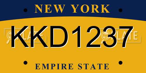 KKD1237 New York License Plate