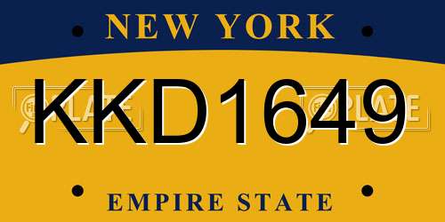 KKD1649 New York License Plate