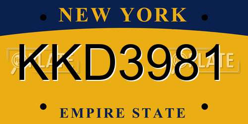 KKD3981 New York License Plate