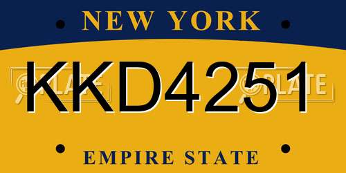 KKD4251 New York License Plate