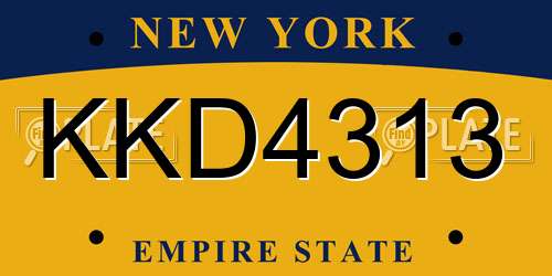 KKD4313 New York License Plate