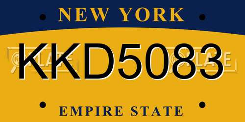 KKD5083 New York License Plate