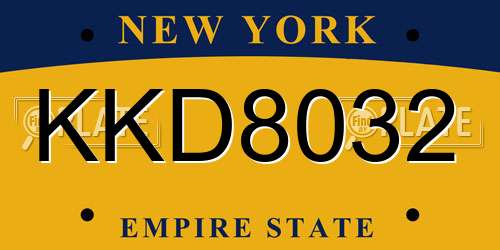 KKD8032 New York License Plate