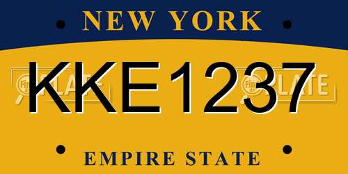 KKE1237 New York License Plate