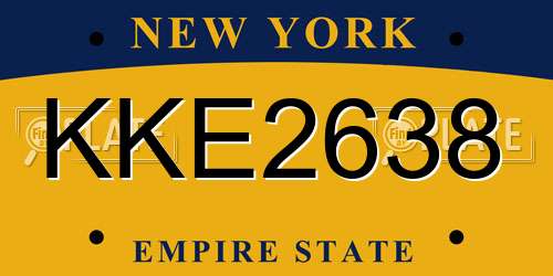 KKE2638 New York License Plate