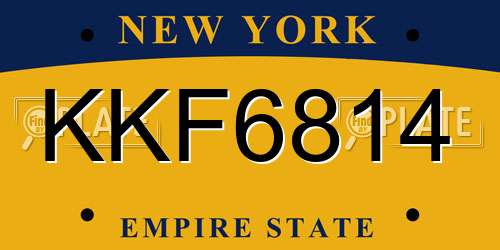 KKF6814 New York License Plate