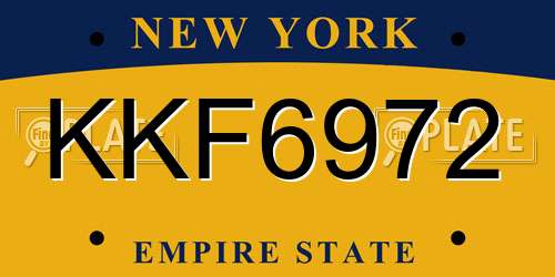 KKF6972 New York License Plate
