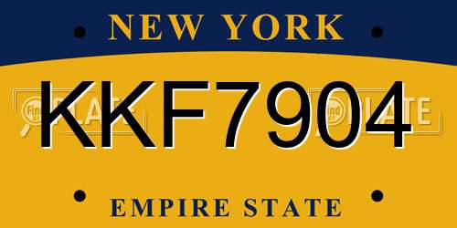 KKF7904 New York License Plate