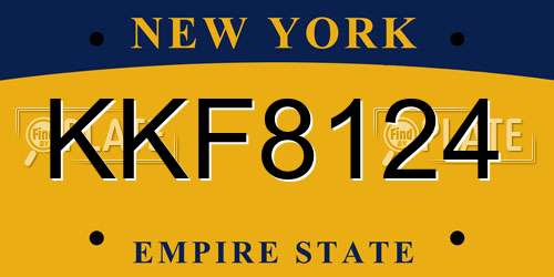 KKF8124 New York License Plate