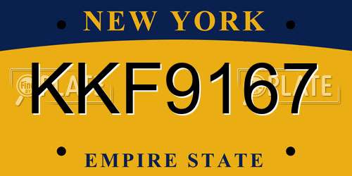 KKF9167 New York License Plate