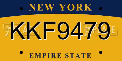 KKF9479 New York License Plate