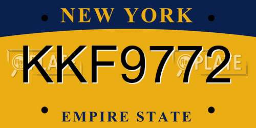KKF9772 New York License Plate