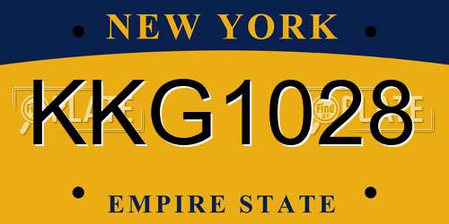KKG1028 New York License Plate