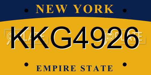 KKG4926 New York License Plate