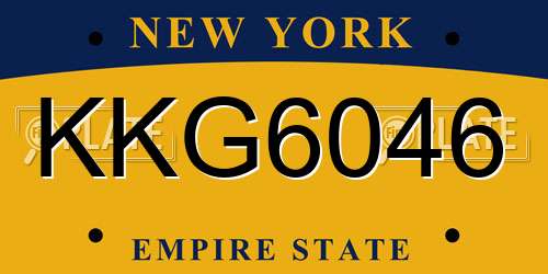 KKG6046 New York License Plate