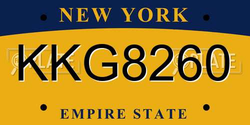 KKG8260 New York License Plate