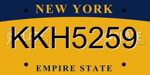 KKH5259 New York License Plate
