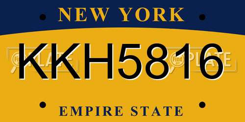 KKH5816 New York License Plate