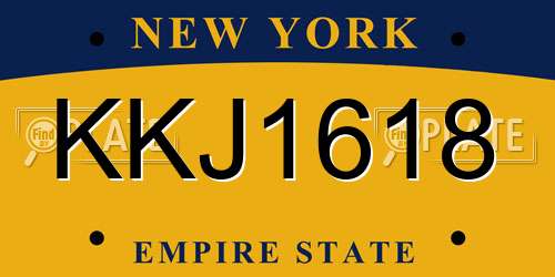 KKJ1618 New York License Plate