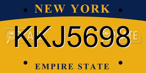 KKJ5698 New York License Plate