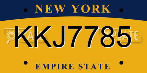 KKJ7785 New York License Plate